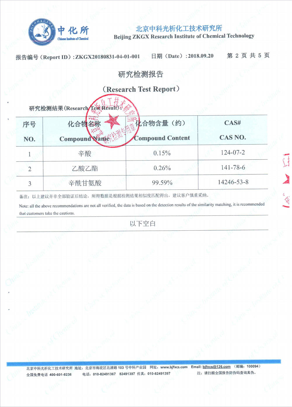 KS26辛酰甘氨酸-成分检测2018_01